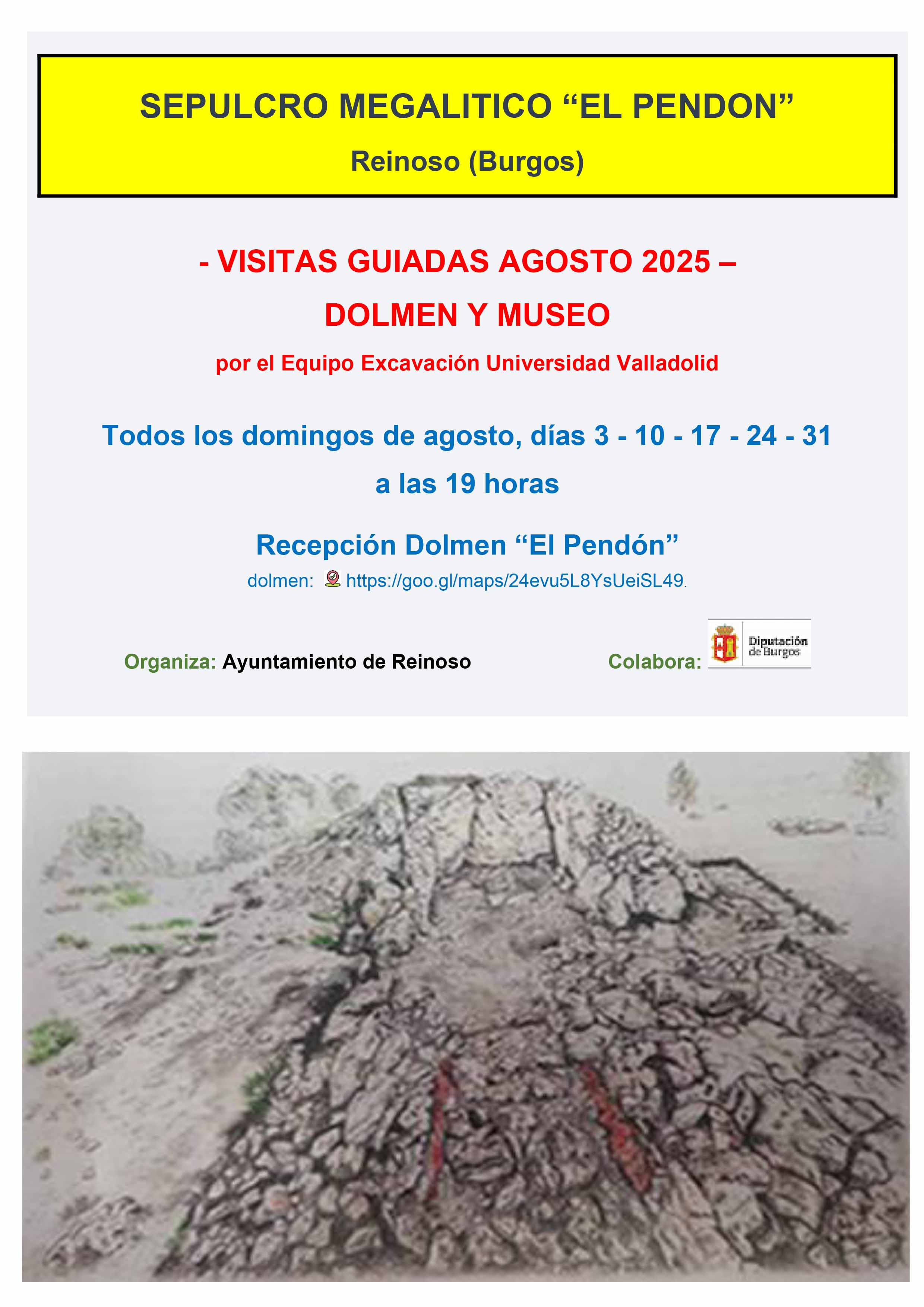 Visitas guiadas agosto 2025 Dolmen "El Pendón" 