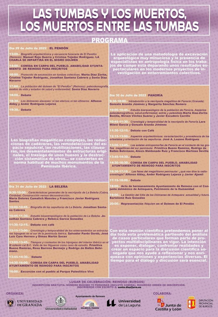REUNION CIENTIFICA: "LAS TUMBAS Y LOS MUERTOS, LOS MUERTOS ENTRE LAS TUMBAS"